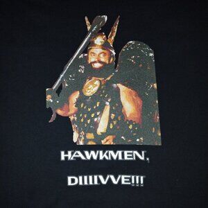 Hawkmen Dive! Black Graphic T-shirt Flash Gordon 3XL